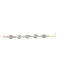 Barse Roped Denim Blue Lapis Golden Link Bracelet