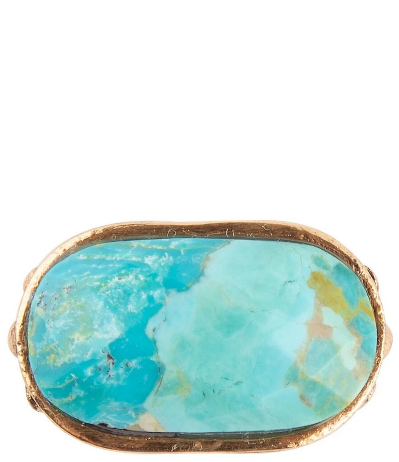 Barse Blue Turquoise Oval Statement Ring