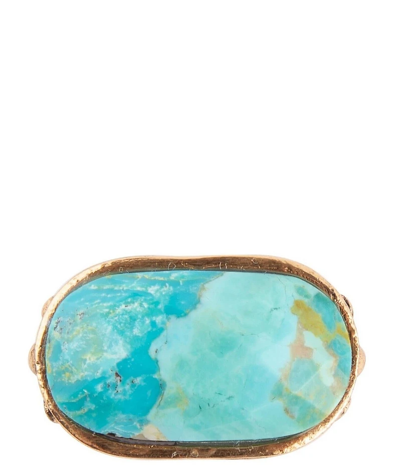 Barse Blue Turquoise Oval Statement Ring