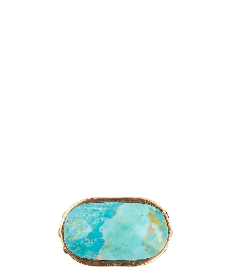 Barse Blue Turquoise Oval Statement Ring