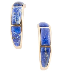 Barse Mila Blue Lapis Hoop Golden Earrings