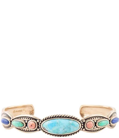 Barse Concho Colourful Golden Cuff Bracelet