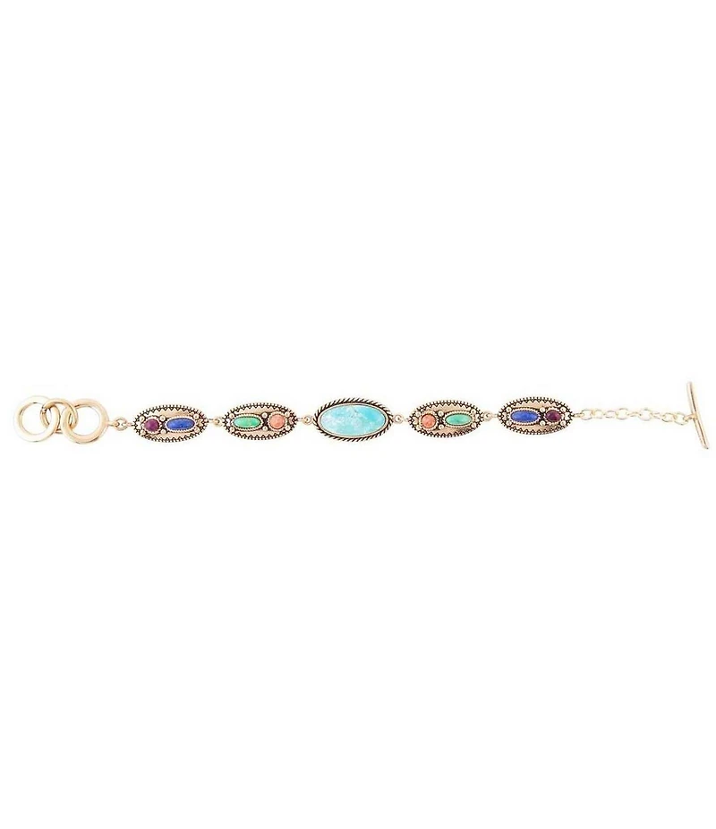 Barse Concho Colourful Golden Link Bracelet