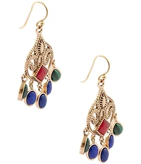 Barse Bronze and Genuine Stone Majestic Hues Chandelier Earrings