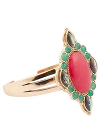 Barse Bronze and Genuine Stone Regal Jewels Statement Cuff Bracelet