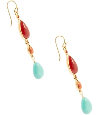Barse Bronze and Genuine Stone Remington Linear Earrings