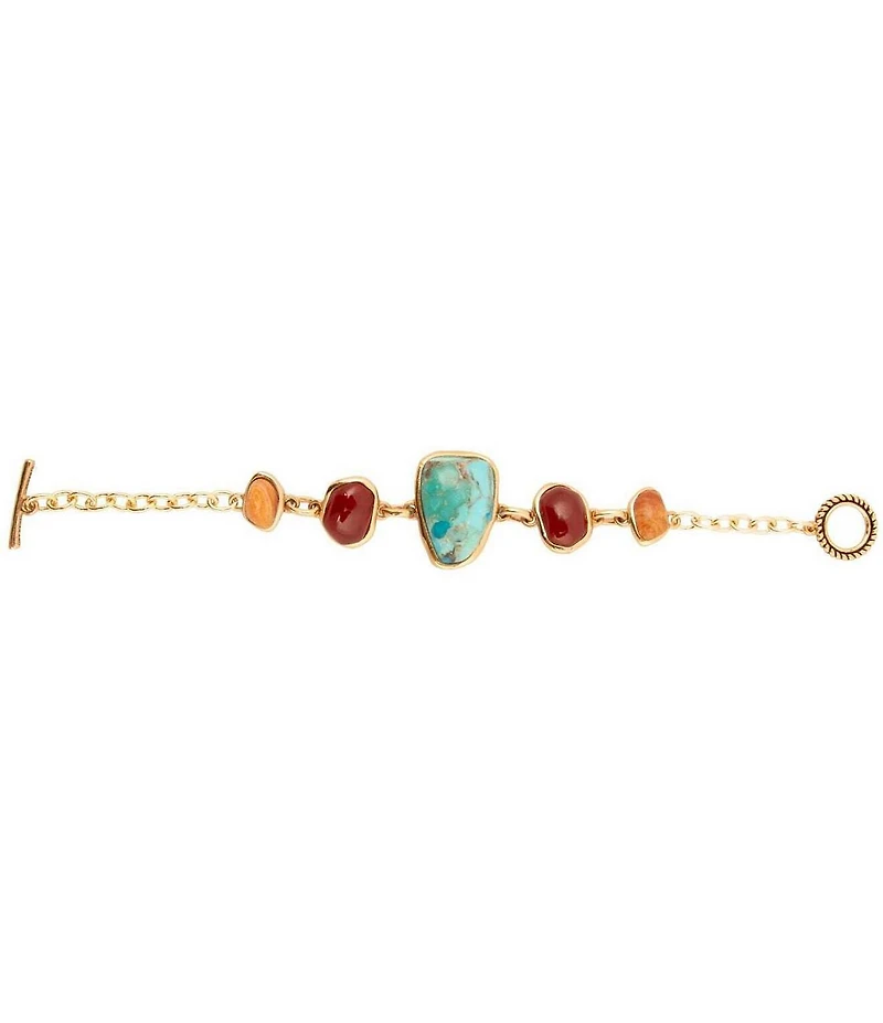 Barse Bronze and Genuine Stone Remington Toggle Line Bracelet
