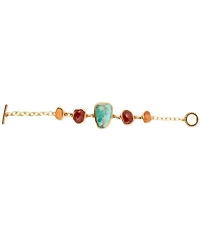 Barse Bronze and Genuine Stone Remington Toggle Line Bracelet