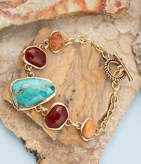 Barse Bronze and Genuine Stone Remington Toggle Line Bracelet