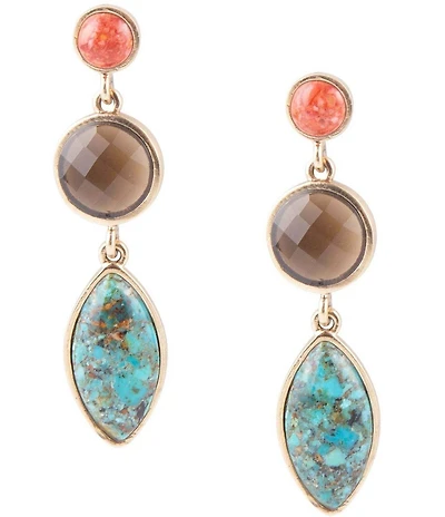 Barse Champion Triple Stone Linear Earrings