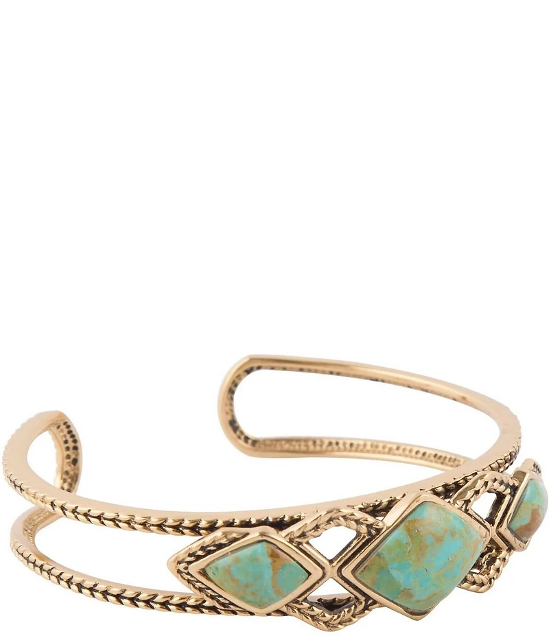 Barse Bronze and Genuine Turquoise Cuff Bracelet