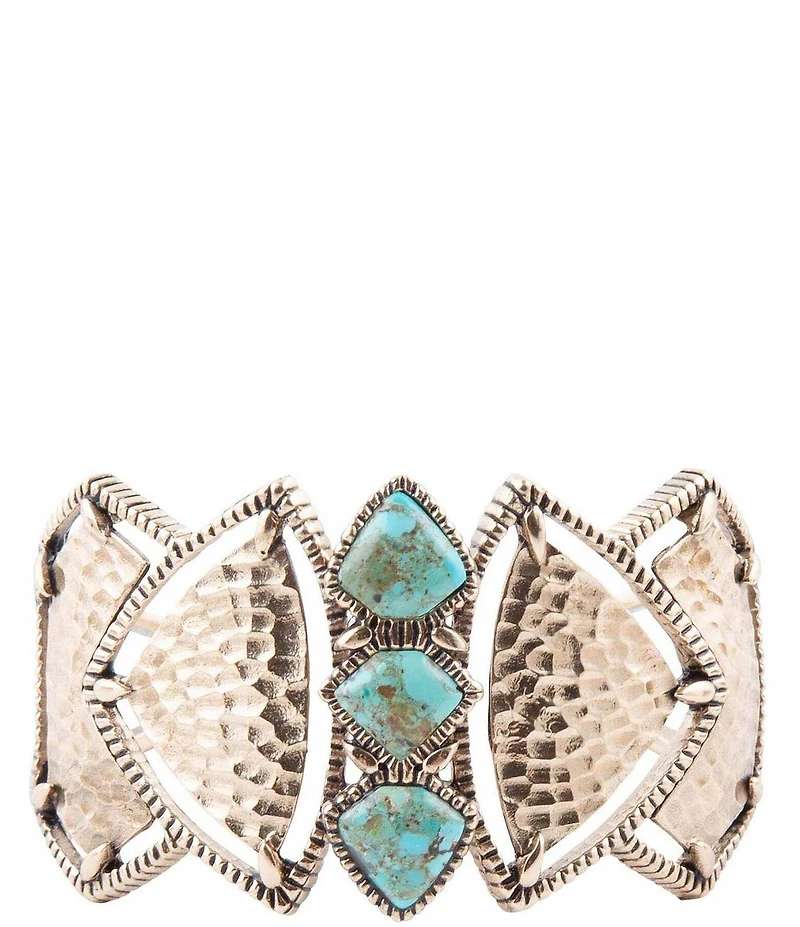 Barse Turquoise Shield Cuff Bracelet