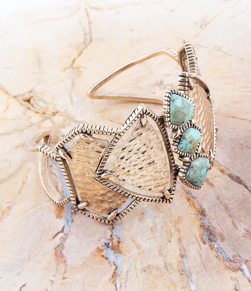 Barse Turquoise Shield Cuff Bracelet