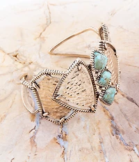 Barse Turquoise Shield Cuff Bracelet