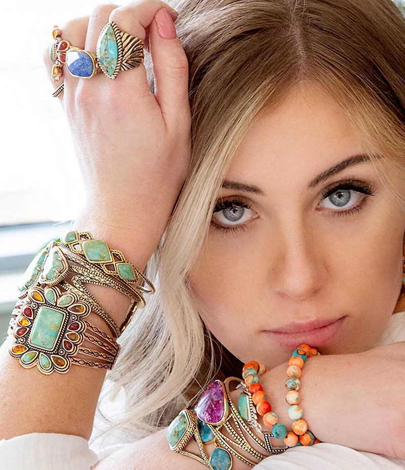 Barse Credence Genuine Turquoise Cuff Bracelet