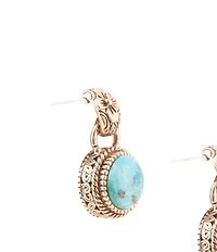Barse Roped Blue Turquoise Golden Post Drop Earrings