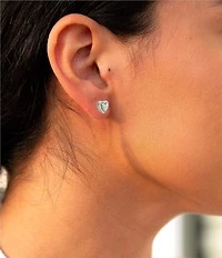 Barse Heart Blue Turquoise Golden Stud Earrings