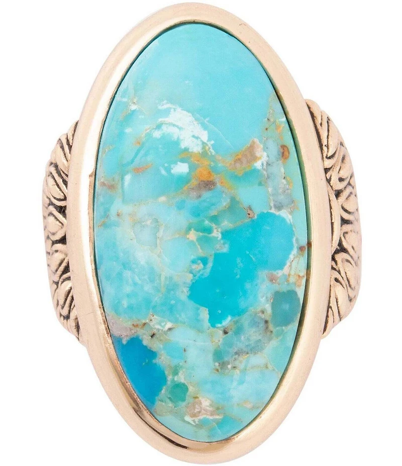 Barse Bronze and Genuine Turquoise Onyx Statement Ring