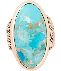 Barse Bronze and Genuine Turquoise Onyx Statement Ring