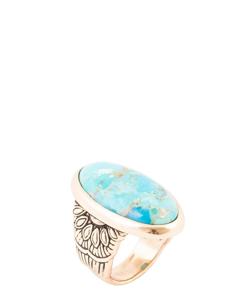 Barse Bronze and Genuine Turquoise Onyx Statement Ring