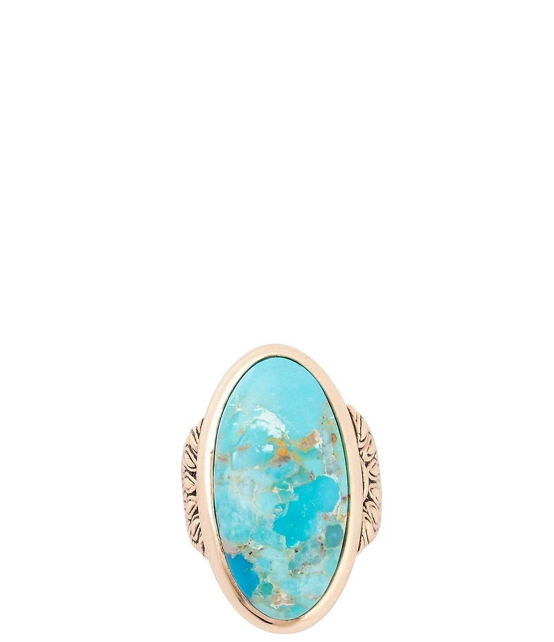 Barse Bronze and Genuine Turquoise Onyx Statement Ring