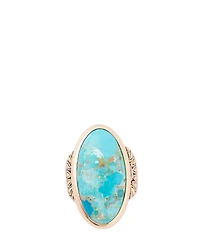 Barse Bronze and Genuine Turquoise Onyx Statement Ring