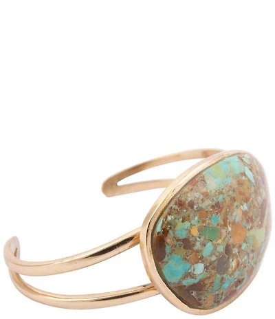 Barse Bronze and Genuine Turquoise Patagonia Cuff Bracelet