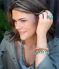 Barse Bronze and Genuine Turquoise Terra Statement Ring
