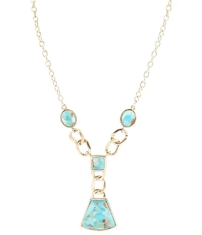 Barse Athens Genuine Turquoise Y Necklace