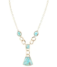 Barse Athens Genuine Turquoise Y Necklace