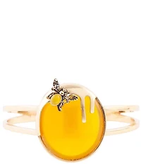 Barse Honey Bee Yellow Agate Golden Cuff Bracelet