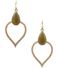Barse Bronze and Green Jasper Elysia Statement Drop Earrings