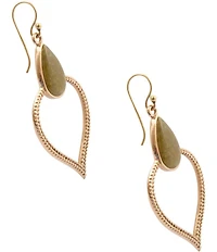 Barse Bronze and Green Jasper Elysia Statement Drop Earrings