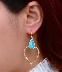 Barse Elysia Genuine Stone Statement Drop Earrings