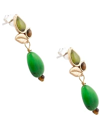 Barse Bronze and Green Jasper Whisper Drop Earrings