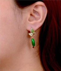 Barse Bronze and Green Jasper Whisper Drop Earrings