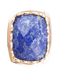 Barse Blue Lapis Golden Cocktail Ring