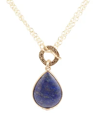 Barse Abby Blue Lapis Golden Pendant Necklace