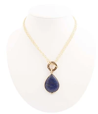 Barse Abby Blue Lapis Golden Pendant Necklace