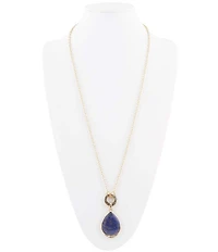 Barse Abby Blue Lapis Golden Pendant Necklace