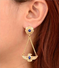 Barse Bronze And Lapis Desert Thunderbird Drop Earrings