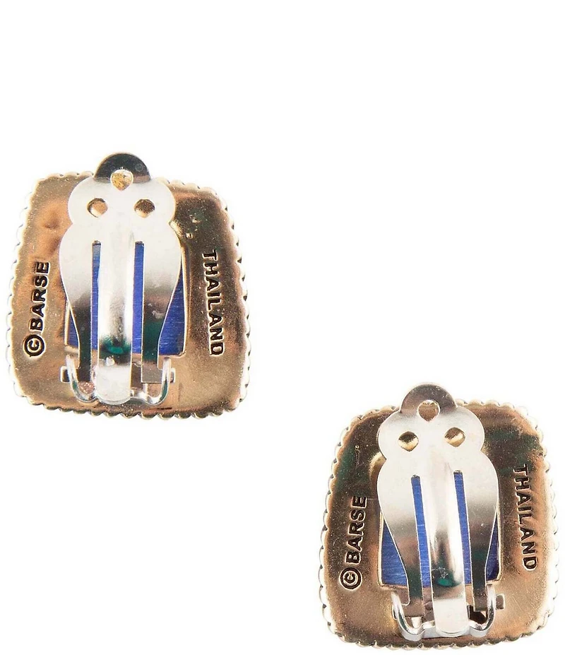 Barse Roped Blue Lapis Golden Clip Earrings