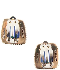 Barse Roped Blue Lapis Golden Clip Earrings