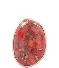 Barse Bronze and Metal Infused Red Magnesite Scarlet Luxe Statement Ring
