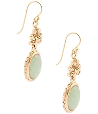 Barse Bronze and Misty Meadow Green Aventurine Drop Earrings