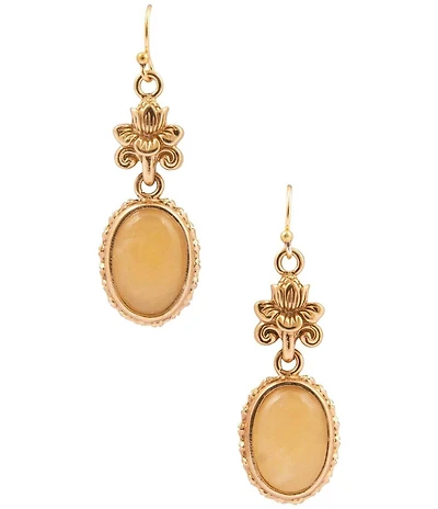 Barse Golden Lotus Drop Earrings