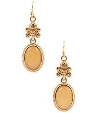 Barse Bronze and Misty Meadow Green Aventurine Drop Earrings