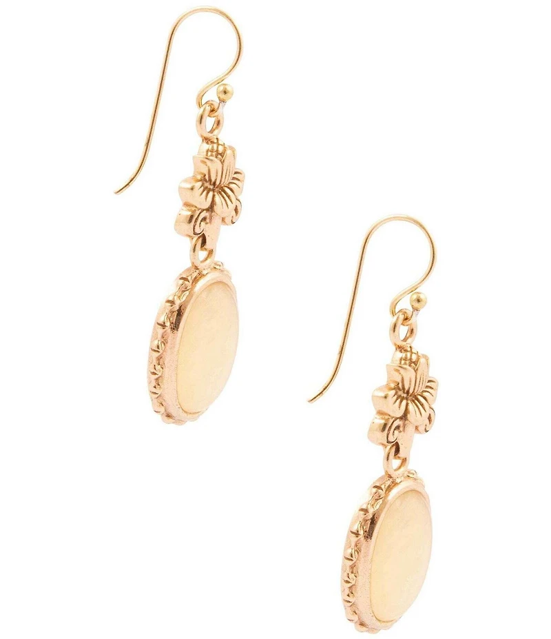 Barse Bronze and Misty Meadow Green Aventurine Drop Earrings