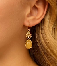 Barse Bronze and Misty Meadow Green Aventurine Drop Earrings