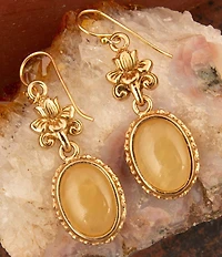 Barse Bronze and Misty Meadow Green Aventurine Drop Earrings